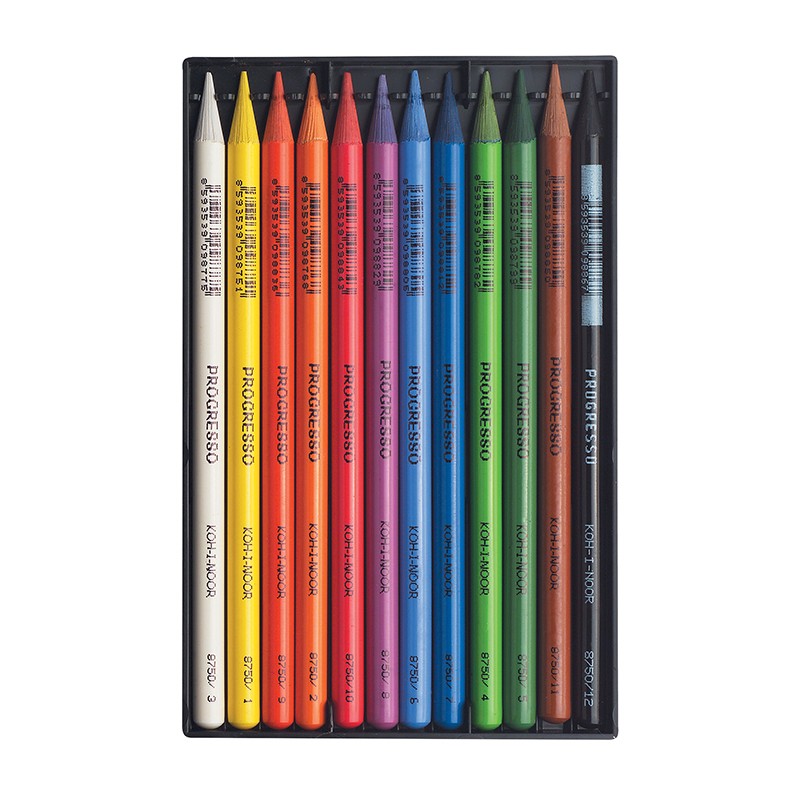 Kredki bezdrzewne Progresso Koh-I-Noor - zestaw 12 kolorów - środek