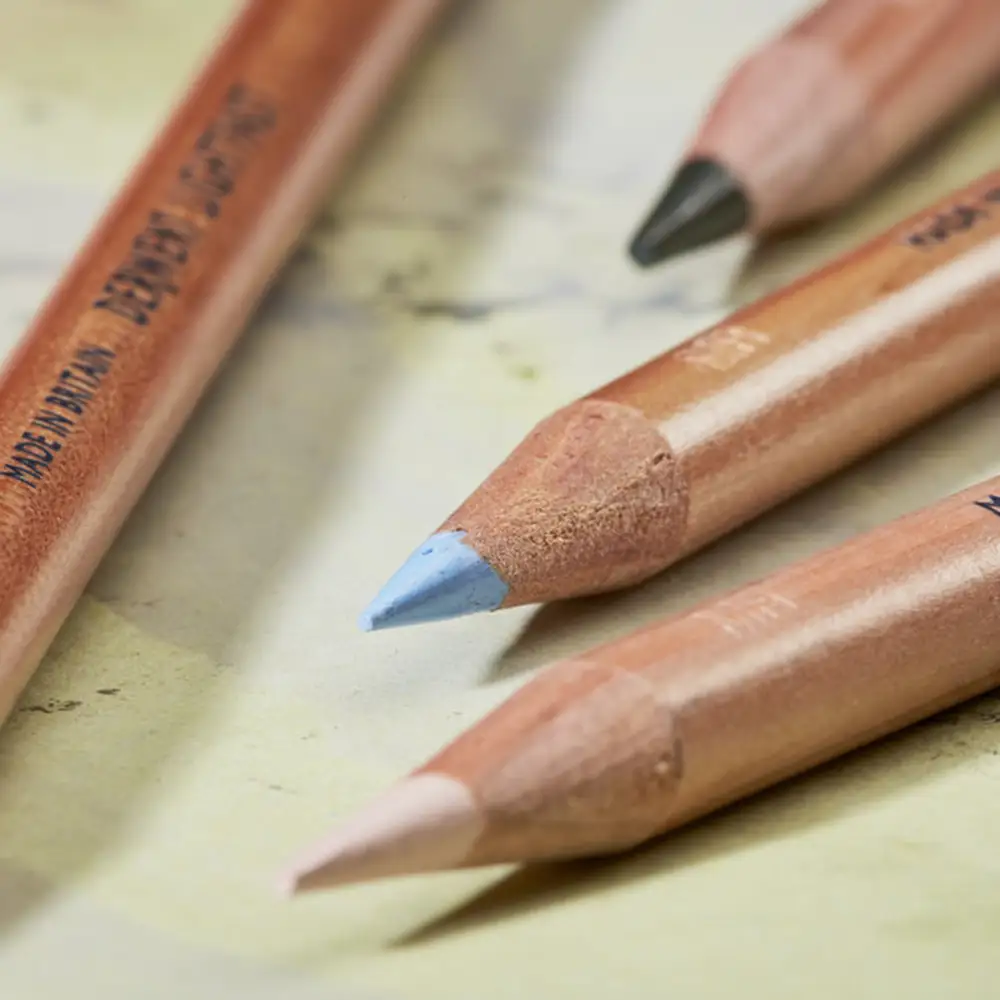 Kredki artystyczne Lightfast Derwent - zestaw 12 kolorów w metalowej kasecie - grafity